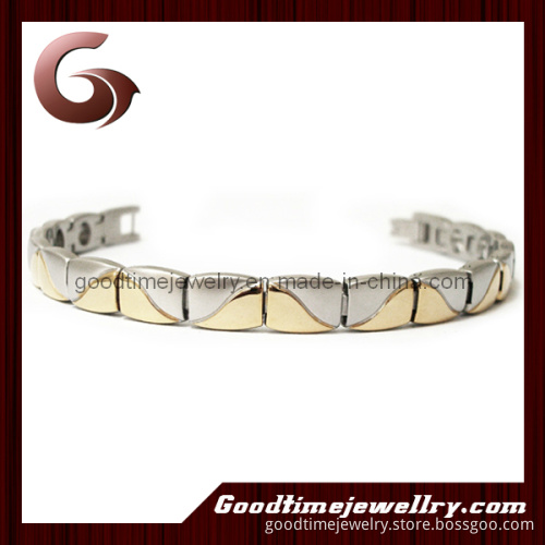 Gold&Silver Stainless Steel Magnetic Bracelet (GSB-558)